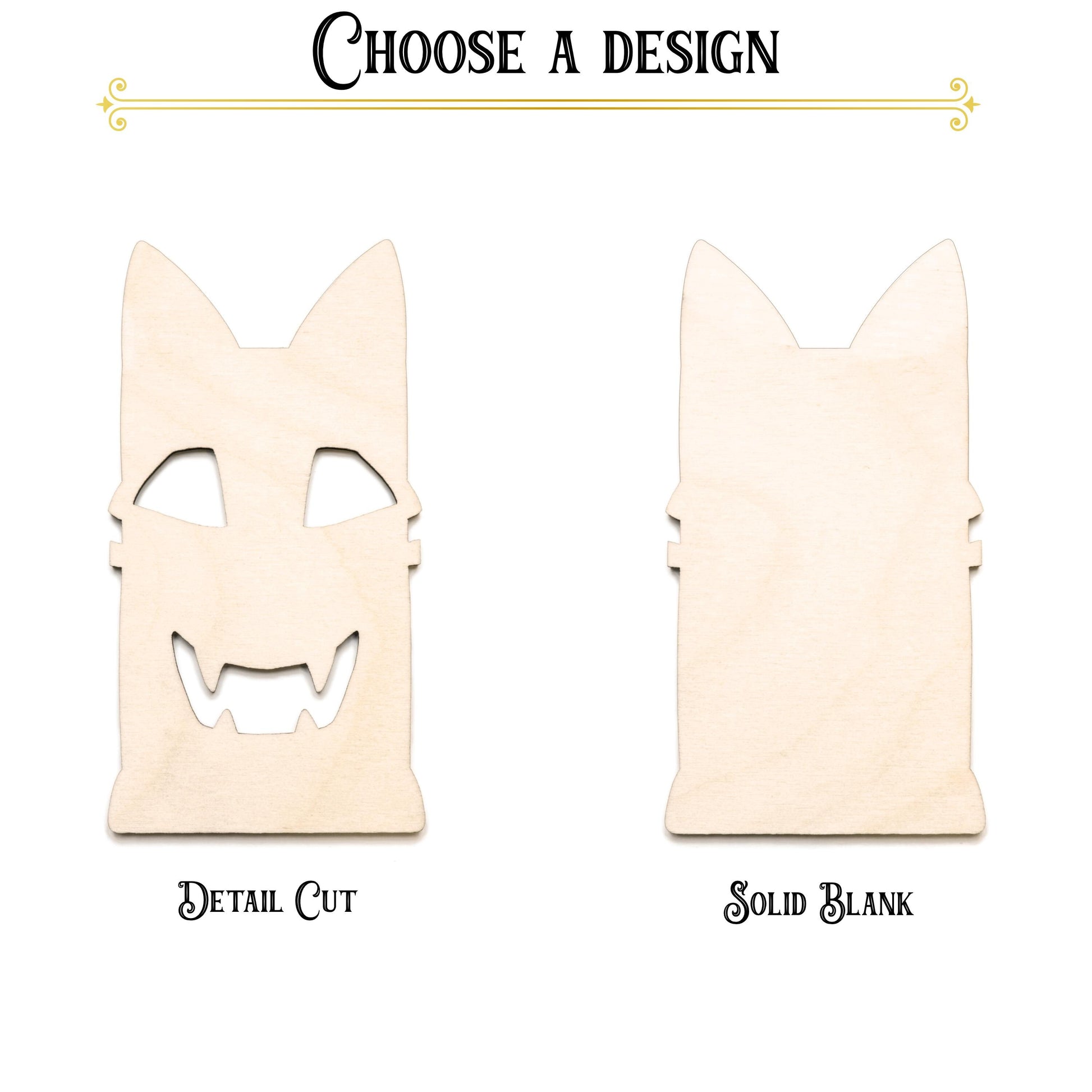 Tiki Cat Blank Wood Cutout- Laser Cut Unfinished Craft Shape - Multiple Sizes