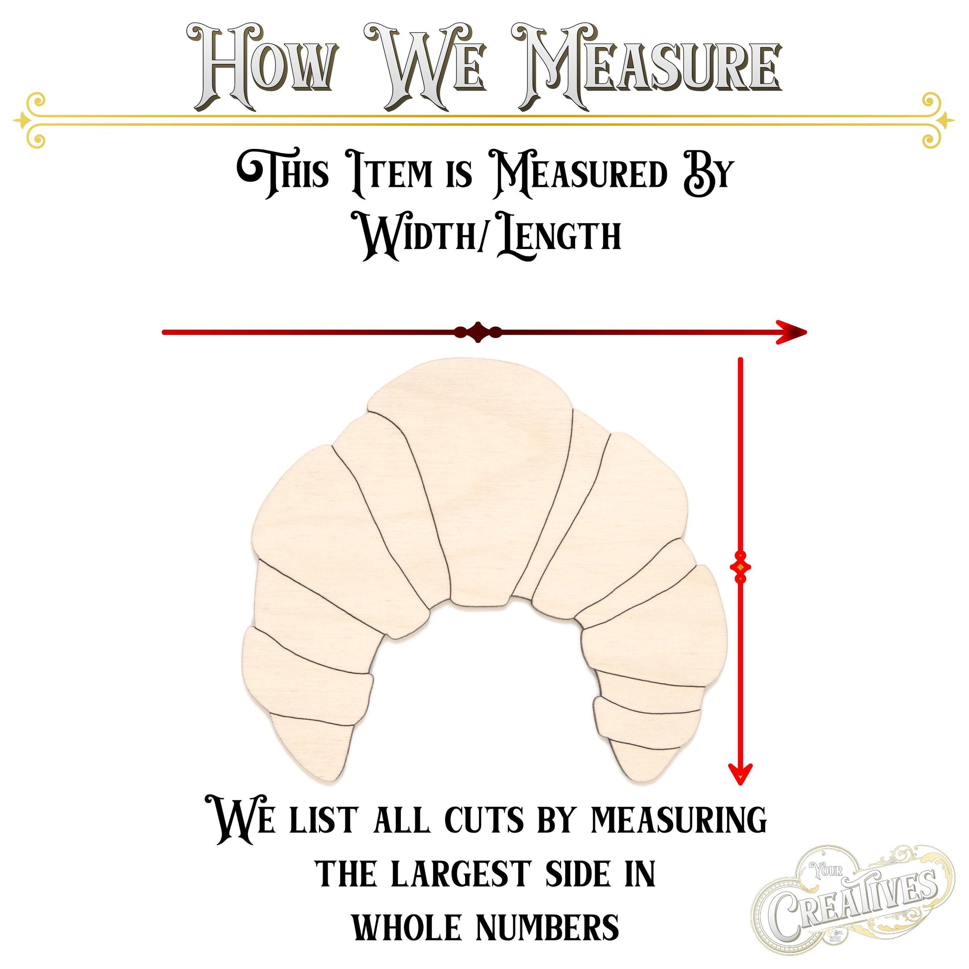 Croissant Arch Wood Cutout - Laser Cut Unfinished Craft Shape - Multiple Sizes