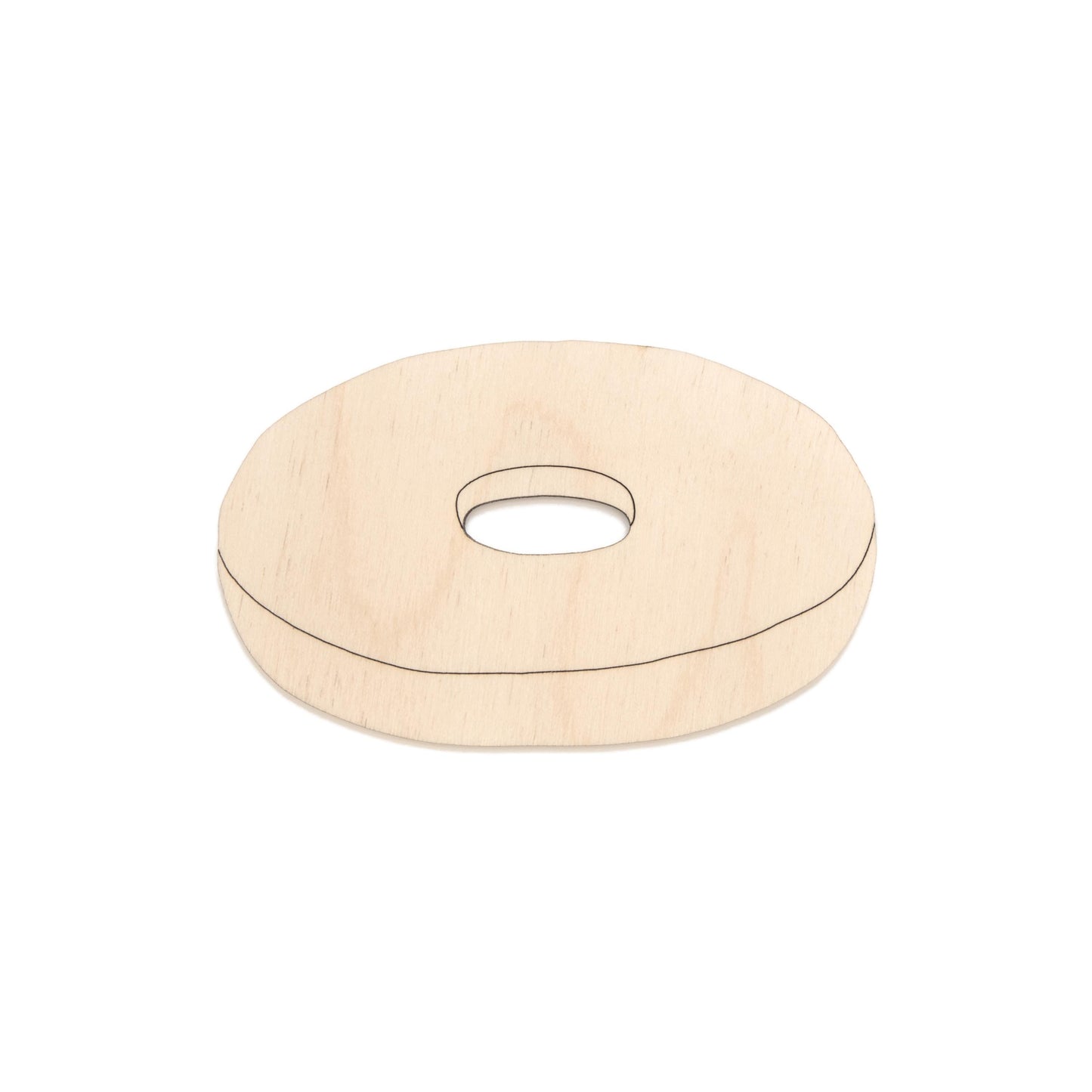 Bagel Half Wood Cutout - Laser Cut Unfinished Craft Shape - Multiple Sizes