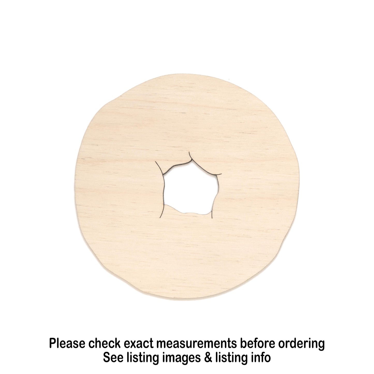 Bagel Wood Cutout - Laser Cut Unfinished Craft Shape - Multiple Sizes