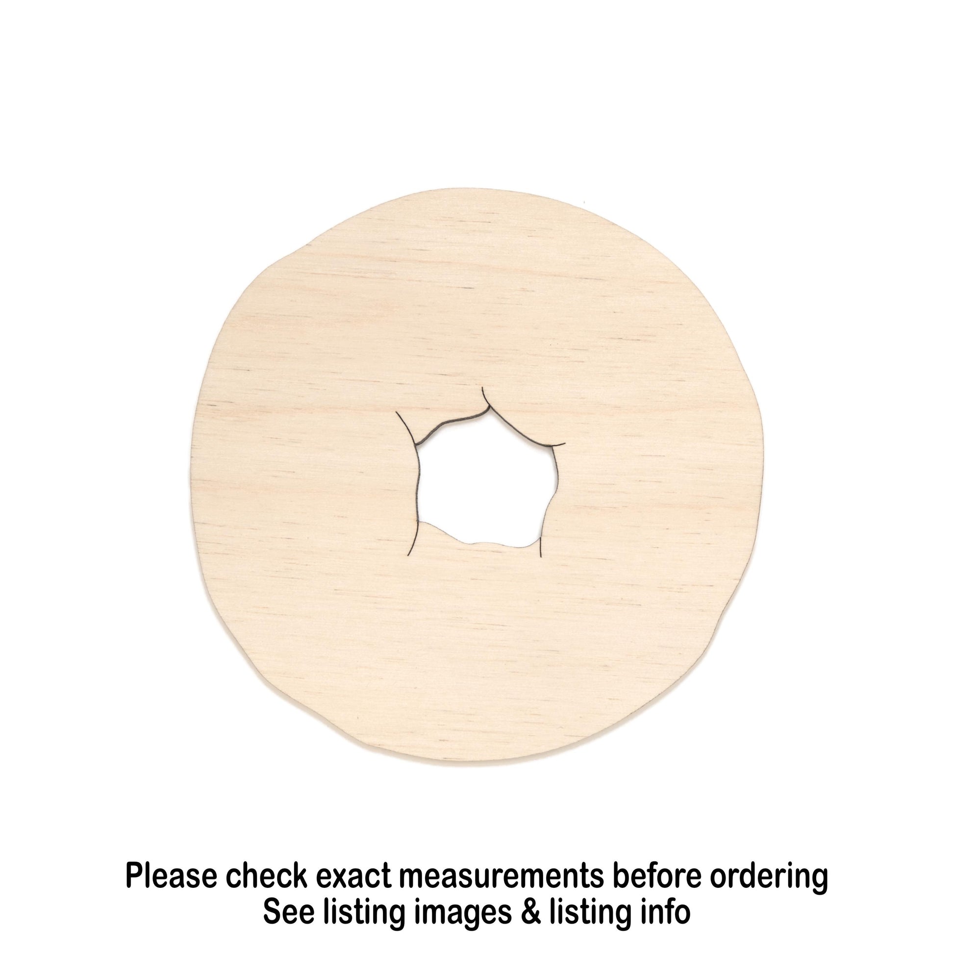 Bagel Wood Cutout - Laser Cut Unfinished Craft Shape - Multiple Sizes