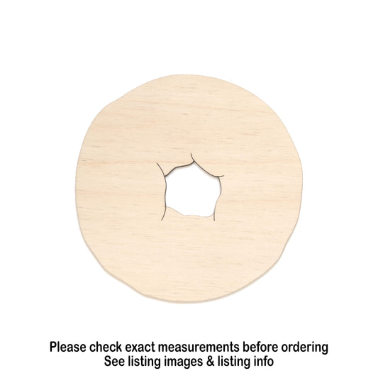 Bagel Wood Cutout - Laser Cut Unfinished Craft Shape - Multiple Sizes