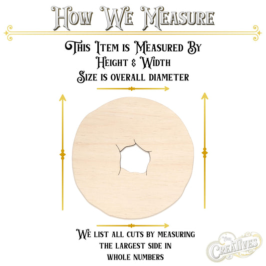 Bagel Wood Cutout - Laser Cut Unfinished Craft Shape - Multiple Sizes