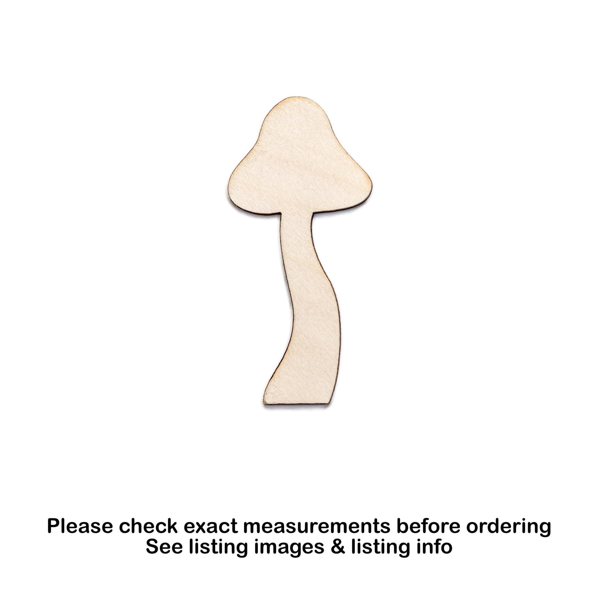 Tall Mushroom Blank Wood Cutout- Laser Cut Unfinished Craft Shape - Multiple Sizes