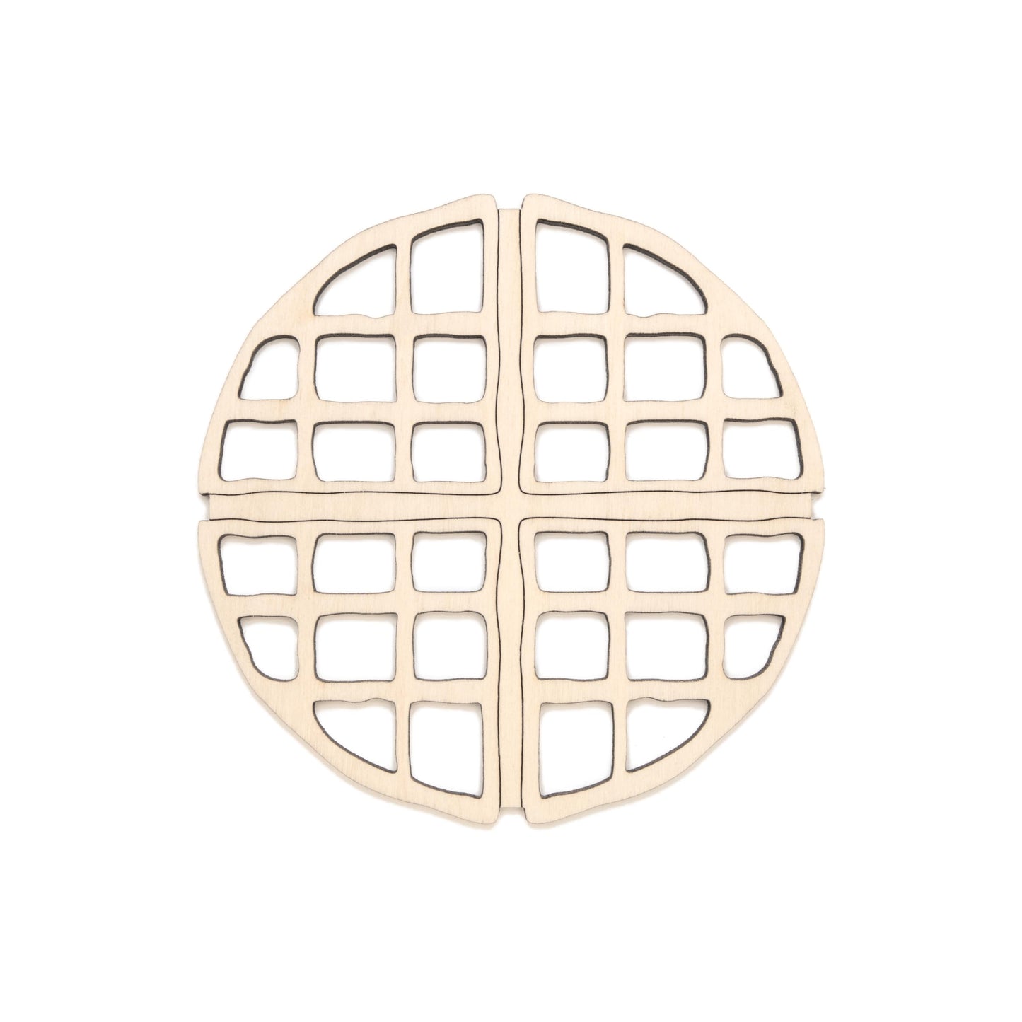 Waffle Detailed Wood Cutout - Laser Cut Unfinished Craft Shape - Multiple Sizes