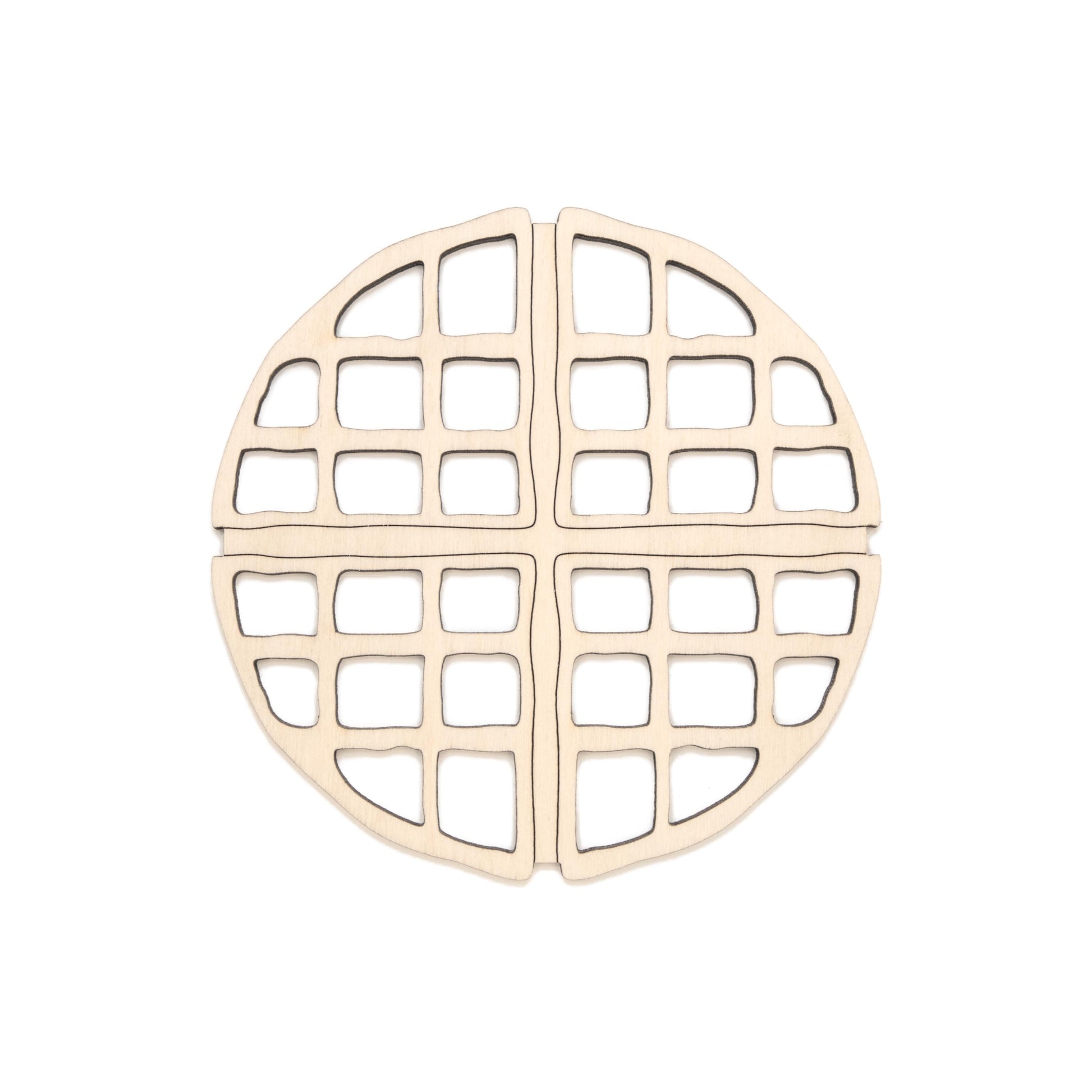 Waffle Detailed Wood Cutout - Laser Cut Unfinished Craft Shape - Multiple Sizes