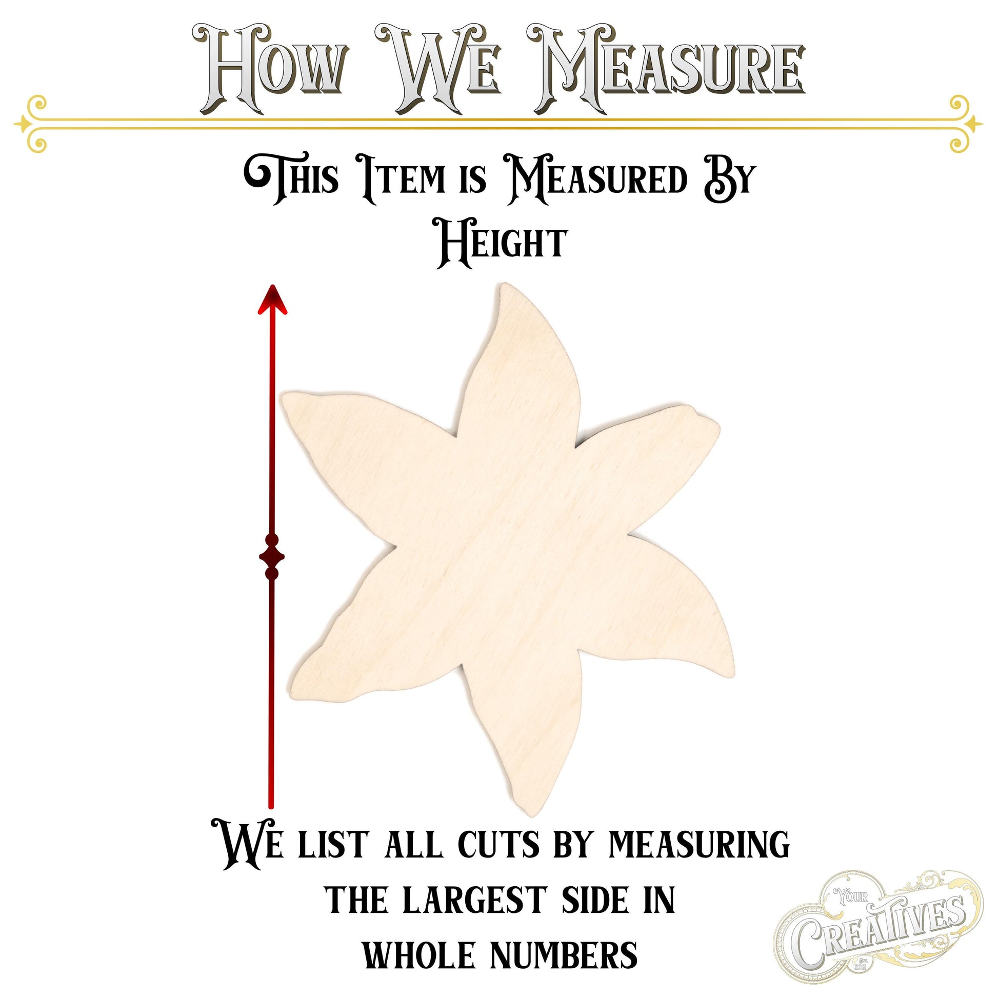 Open Lily Blank Wood Cutout- Laser Cut Unfinished Craft Shape - Multiple Sizes