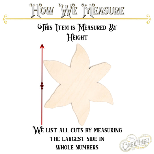 Open Lily Blank Wood Cutout- Laser Cut Unfinished Craft Shape - Multiple Sizes
