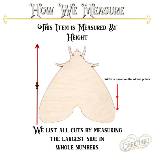 Moth Peridrome Blank Wood Cutout- Laser Cut Unfinished Craft Shape - Multiple Sizes