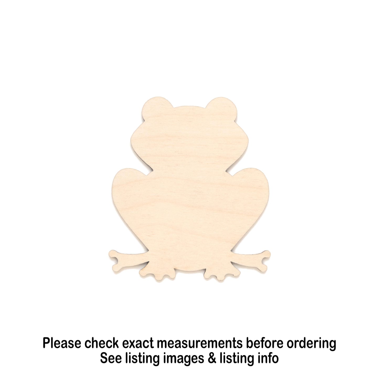 Frog Blank Wood Cutout- Laser Cut Unfinished Craft Shape - Multiple Sizes
