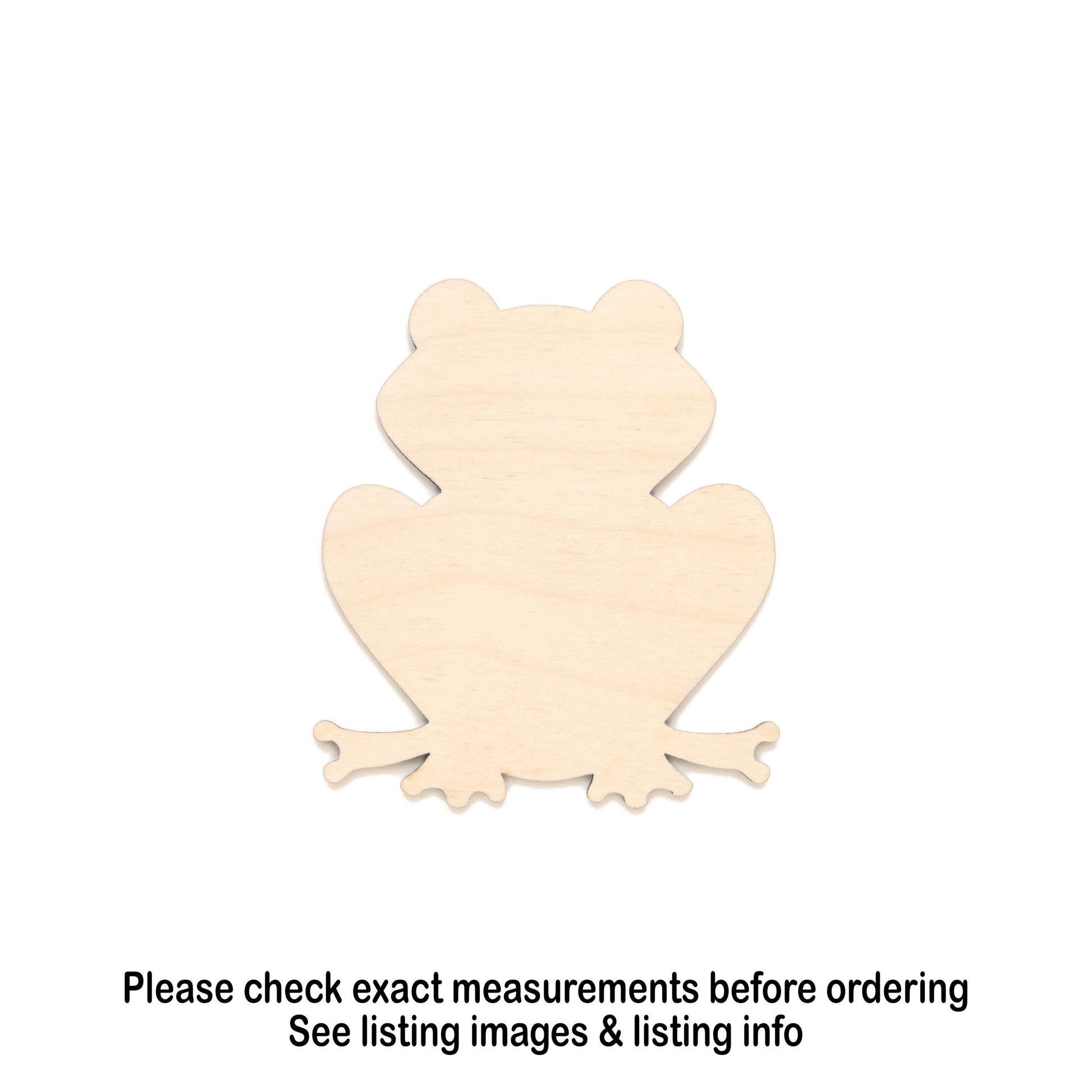 Frog Blank Wood Cutout- Laser Cut Unfinished Craft Shape - Multiple Sizes