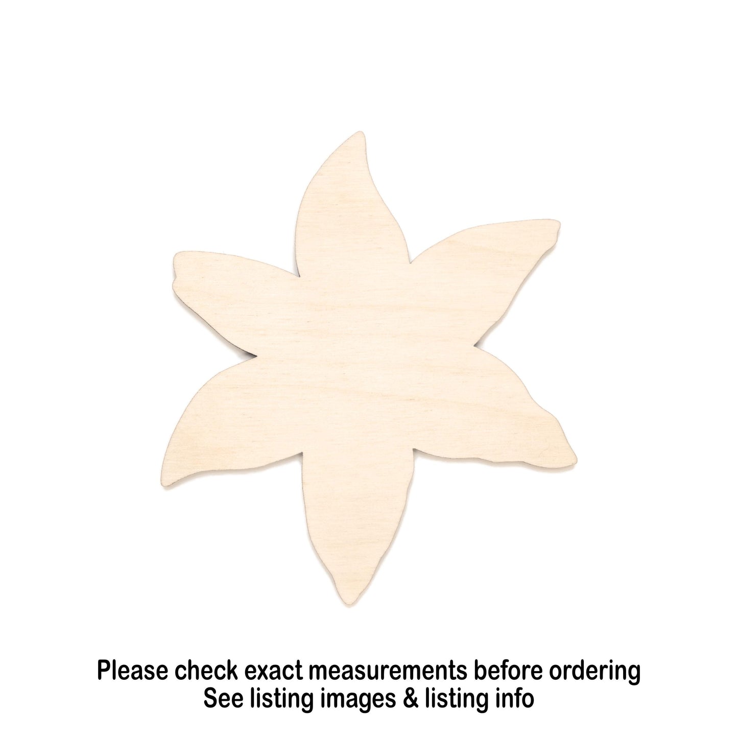 Open Lily Blank Wood Cutout- Laser Cut Unfinished Craft Shape - Multiple Sizes