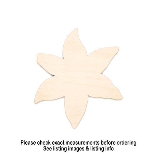 Open Lily Blank Wood Cutout- Laser Cut Unfinished Craft Shape - Multiple Sizes