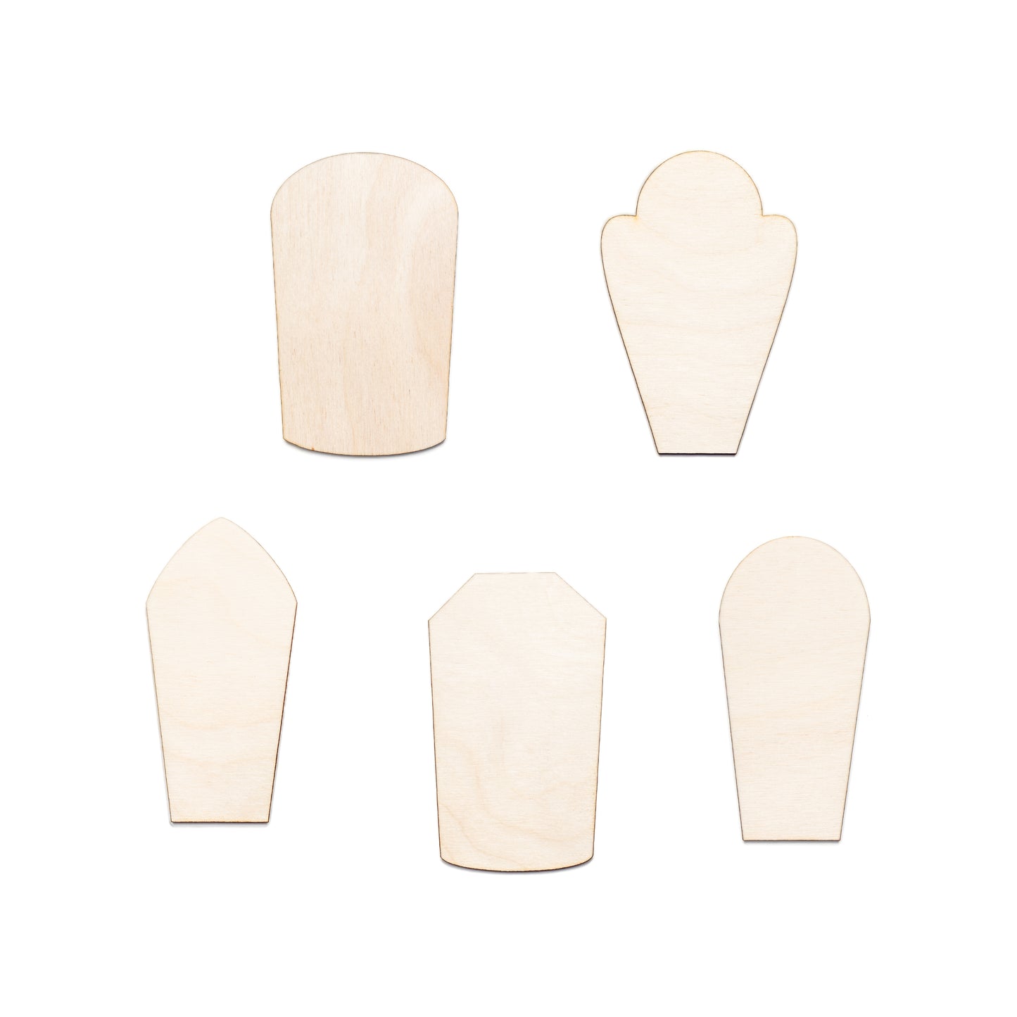 Tombstones-5 Pack Blank-4 inch-Halloween Decor-Laser Cut-Craft Supply-DIY Crafts-Party Decor-Graveyard Set-Wood Headstone-Gothic-Wood Cutout