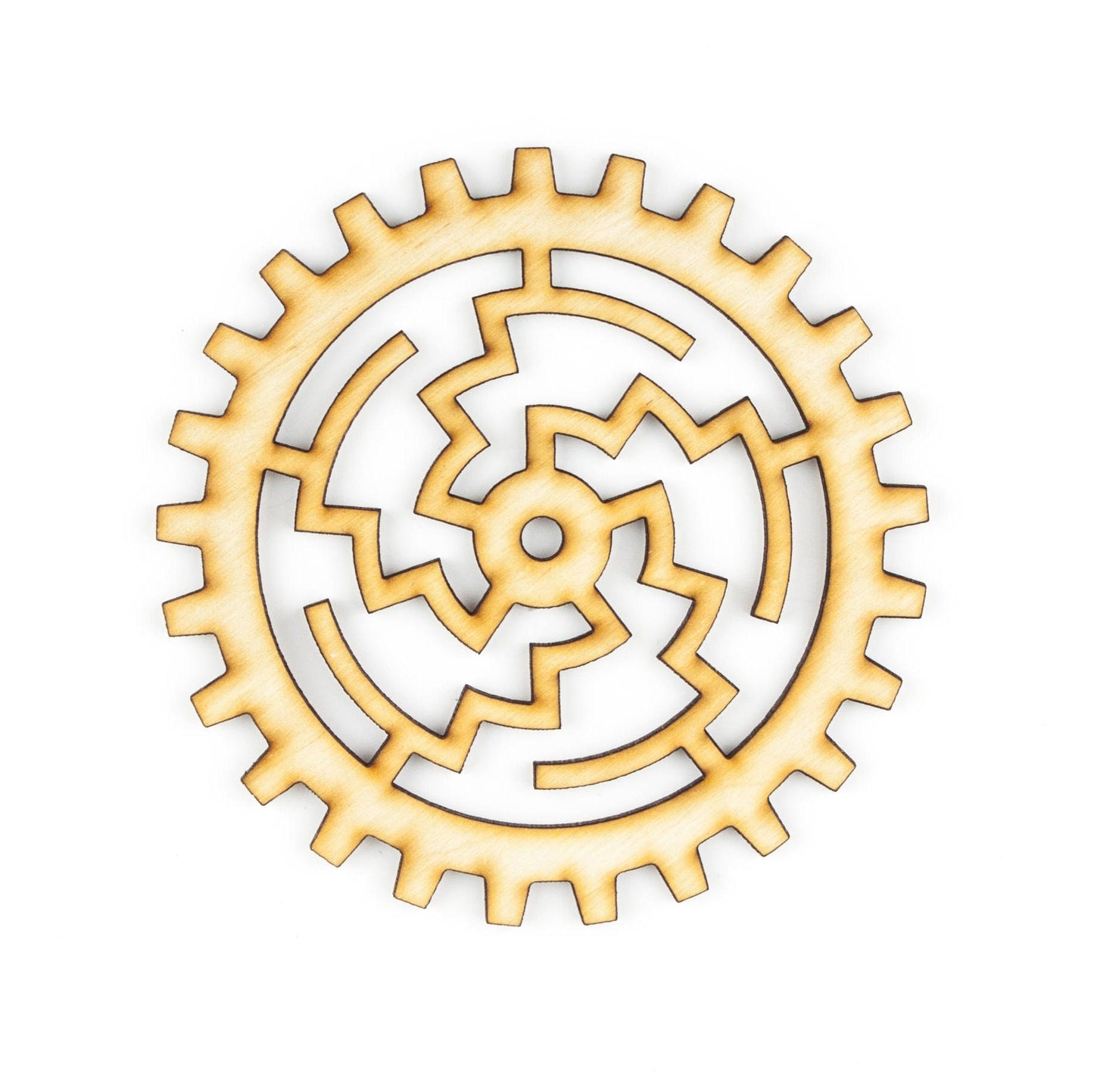 Plywood SteamPunk Gears-Maze Design-Craft Gears, Wood Gears, Laser Cut -Choose A Size - Gamer Crafts-Wood Crafts-DIY Crafts