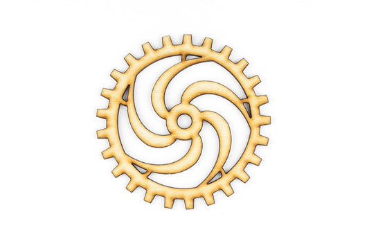 Plywood SteamPunk Gears-Spiral Design-Craft Gears-Wood Gears-Laser Cut -Choose A Size - 1 Inch (2.54cm) through 11.75 Inch (29.845cm)