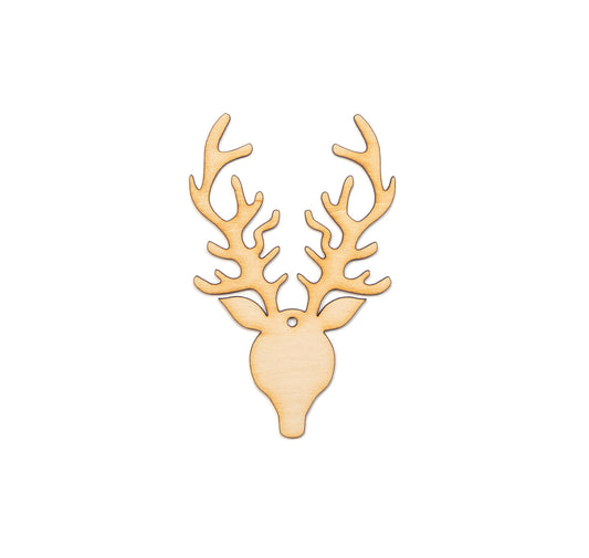 Deer With Antlers Wood Ornament-Wood Cutout-Wildlife Decor-Various Sizes-DIY Crafts-Holiday Party Decor-Nature Gifts-Wood Buck Ornament