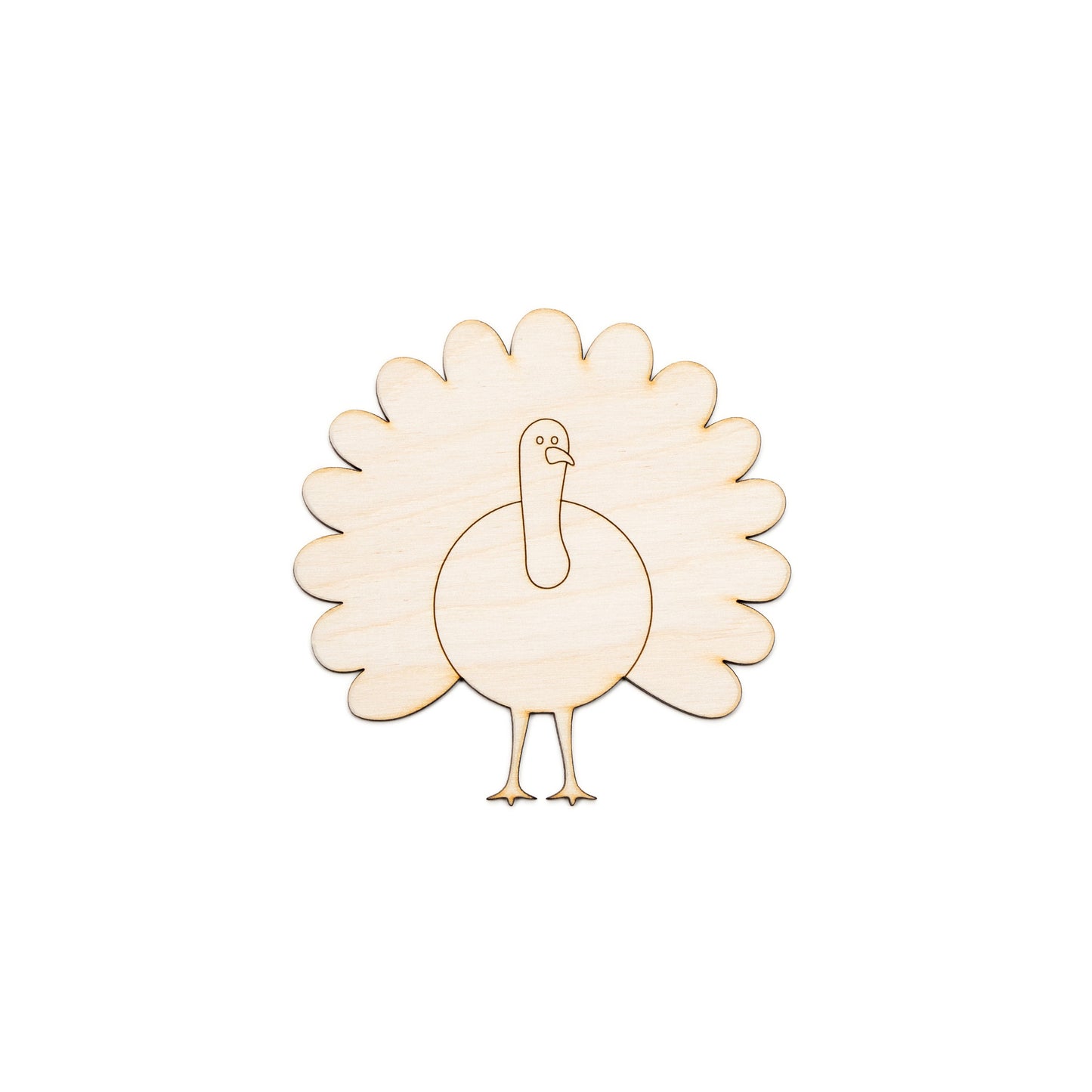 Turkey Wood Cutout-Blank Or Lined-Turkey Decor-Choose A Size-DIY Crafts-Fall Decor-Cute Turkey Wood cutout-Holiday Crafts-Thanksgiving Decor