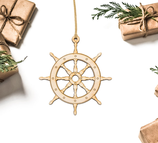 Ship Wheel-Wood Ornament-Pirate Ship Wheel-Choose A Size-DIY Crafts-Nautical Decor-Nautical Ornaments-Nautical Holiday Ornament