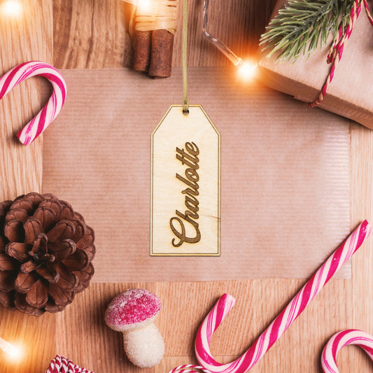 Custom Name Gift Tags-Personalized Gift Tags-Wood Gift Tags-DIY Crafts-Holiday Tags-Engraved Tags-Stocking Names-Christmas Decor-Etched