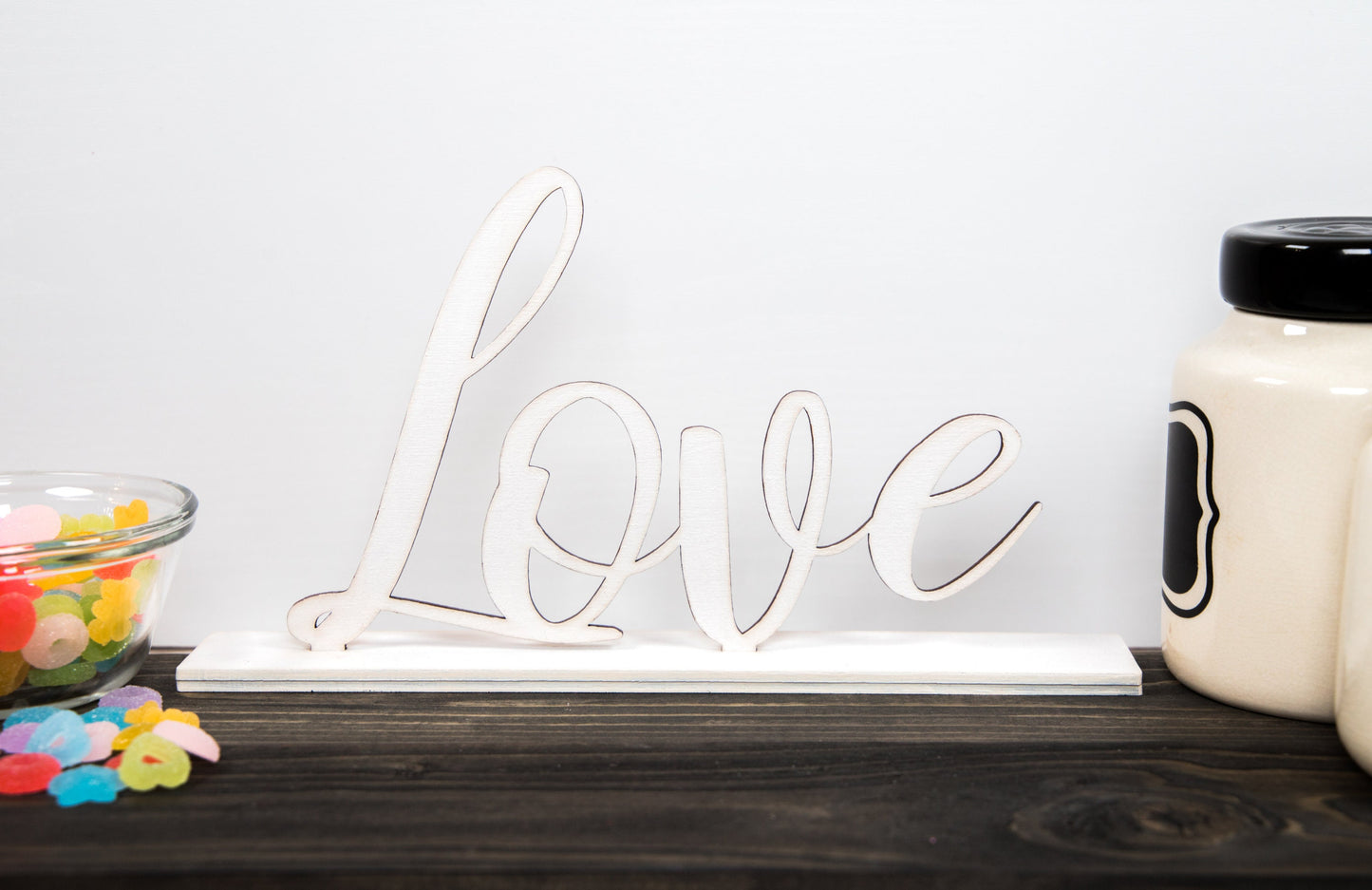 Love Sign Decor-Love Counter Top Decor-Valentine Sign Decor-Various Color Options-Valentine's Day Home Decor-Wood Sign-Event Script Design