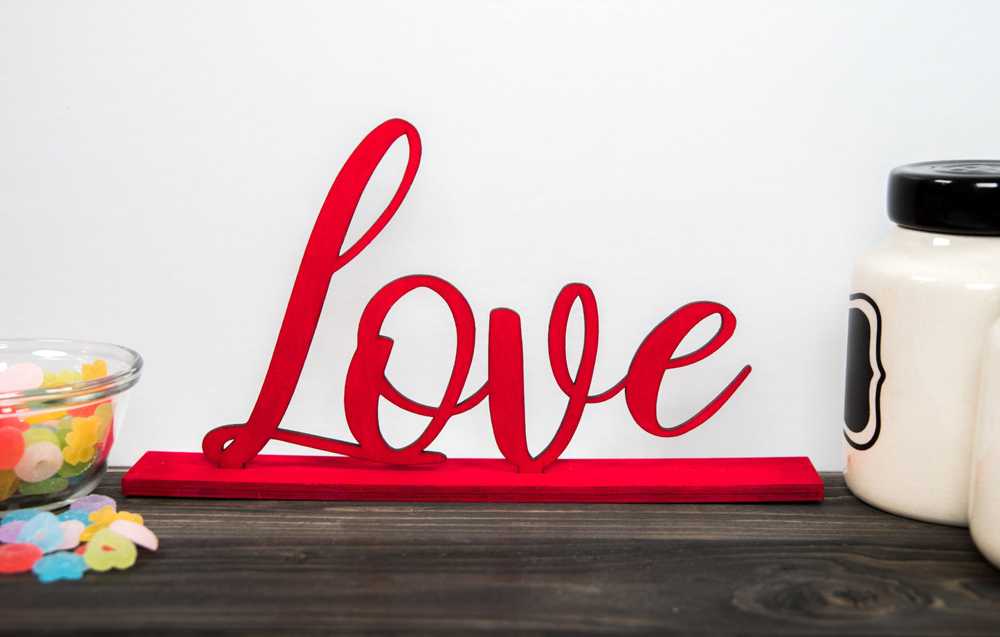 Love Sign Decor-Love Counter Top Decor-Valentine Sign Decor-Various Color Options-Valentine's Day Home Decor-Wood Sign-Event Script Design