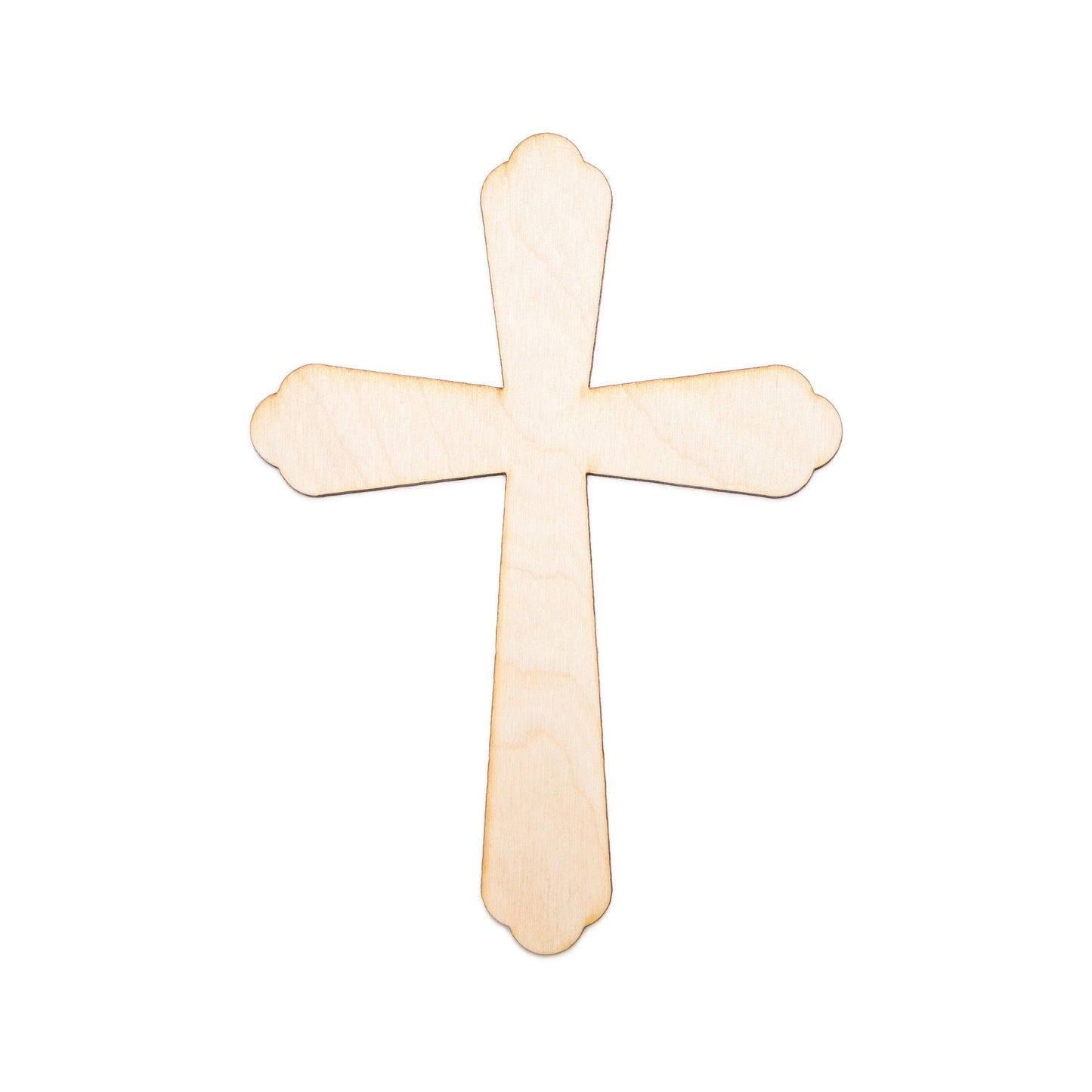 Wood Cross With Budded Edges Cutout-Religious Cross-Wooden Cross Shape-Various Sizes-DIY Crafts-Unfinished Wood Cross-Two Design Options