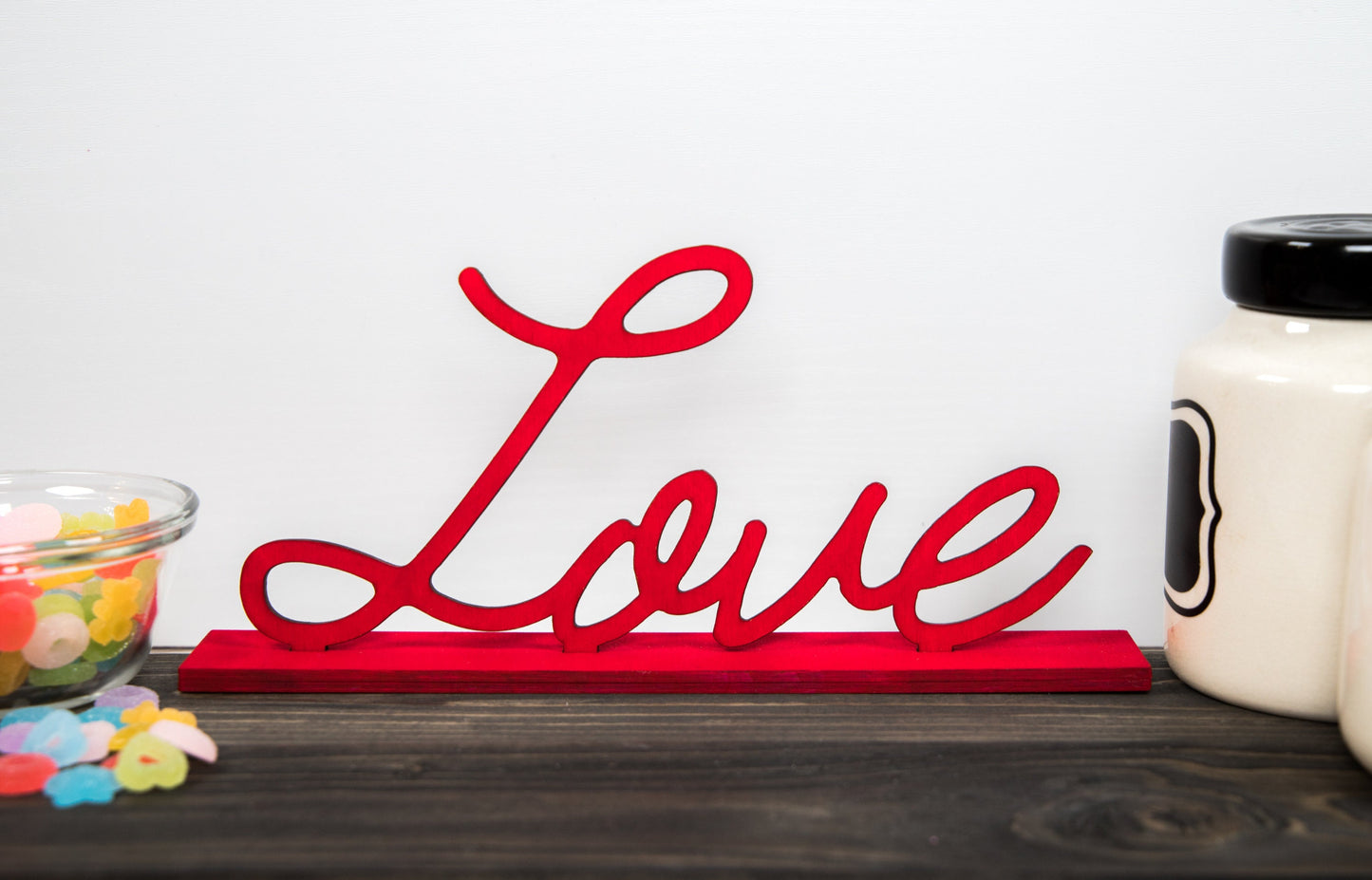 Love Sign Decor-Love Counter Top Decor-Valentine Sign Decor-Various Color Options-Valentine's Day Home Decor-Wood Sign-Hand Script Design