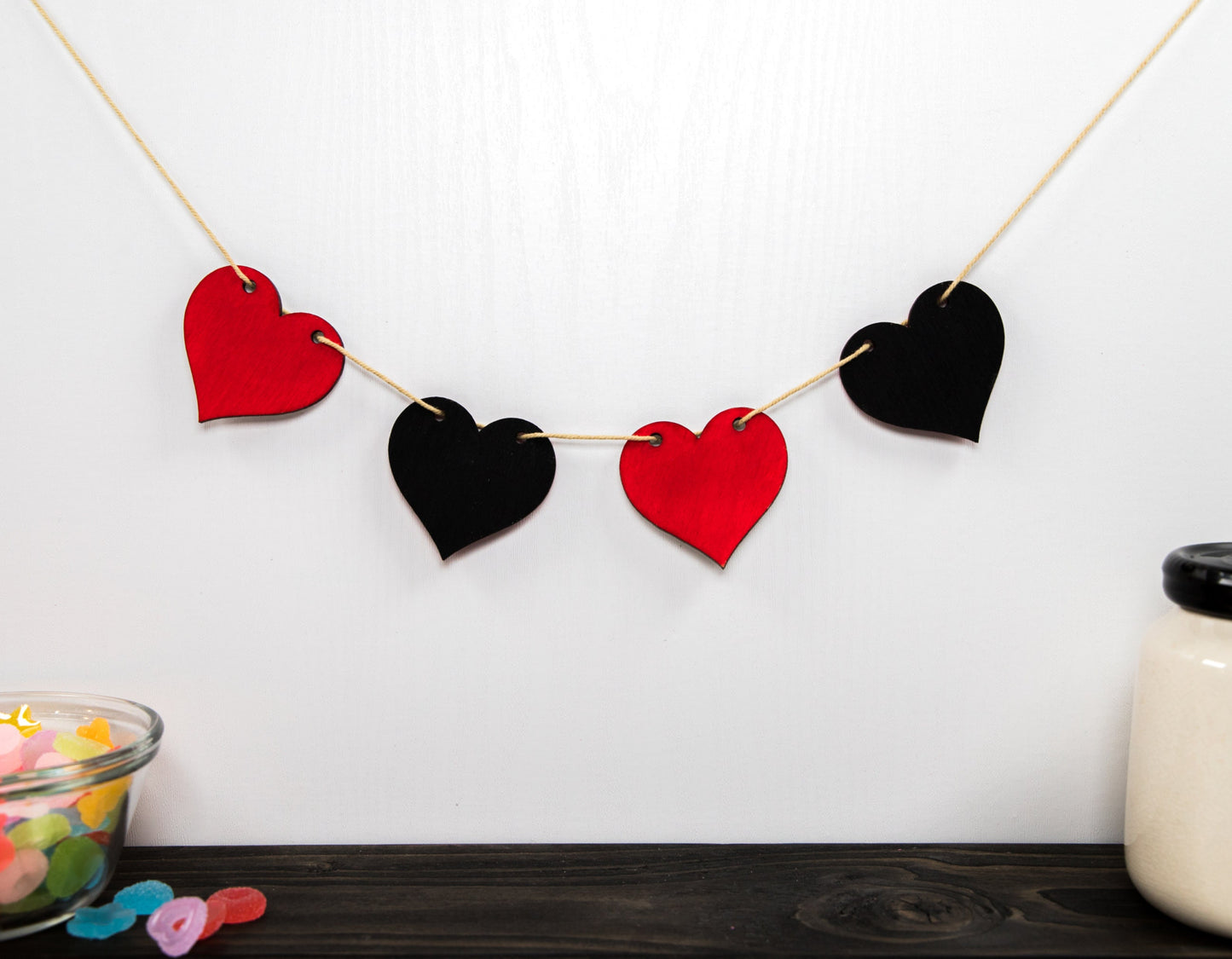 Cute Heart Cutouts-DIY Sign-Hanging Decor-Valentine Sign Decor-Various Color Options-Valentine's Day Decor-Wood Sign-4 & 6 Set Options