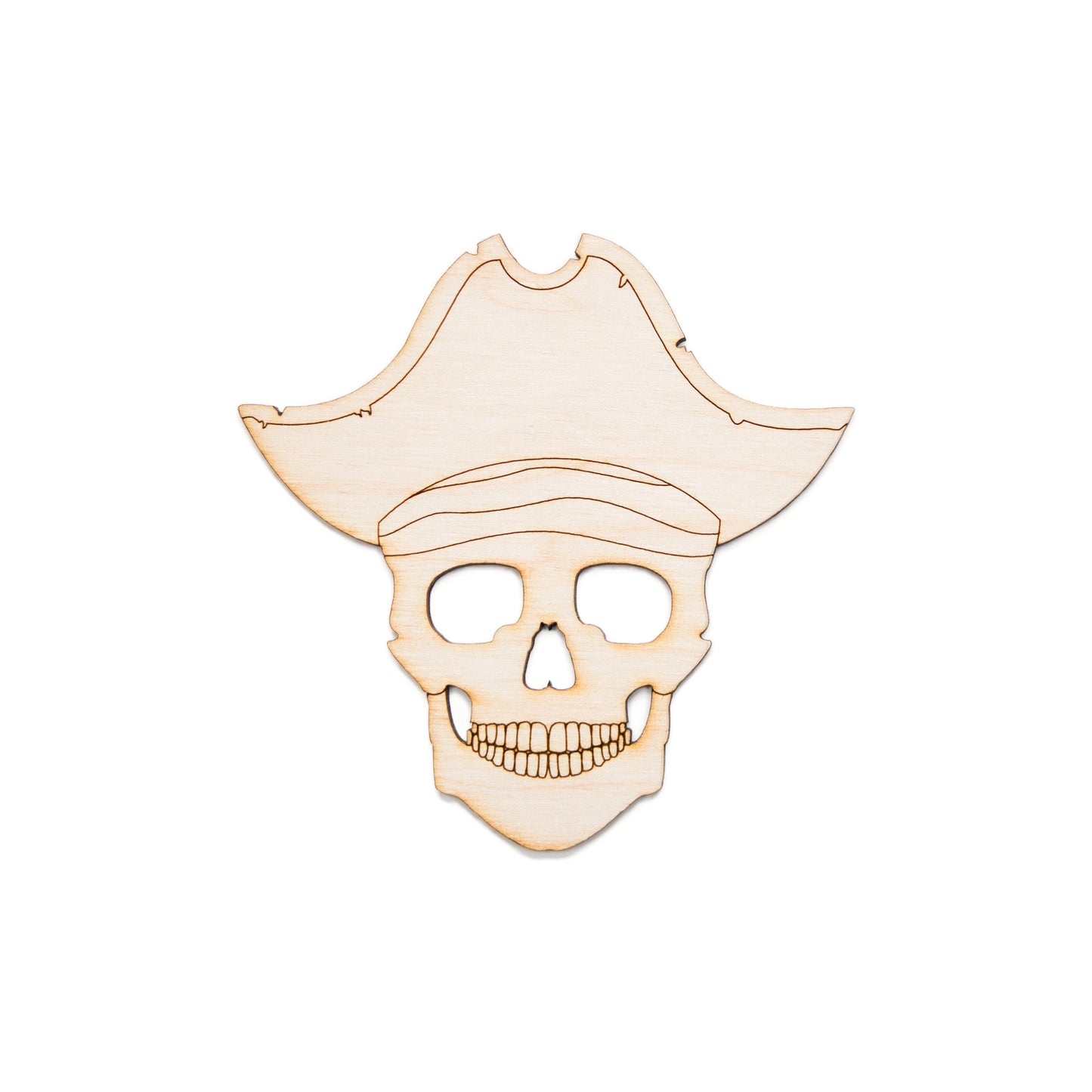 Pirate Skull Head-Wood Cutout-Pirate Skull Decor-Two Hat Design Options-Pirate Wood Decor-Various Sizes-DIY Crafts-Pirate Theme-Dead Pirate