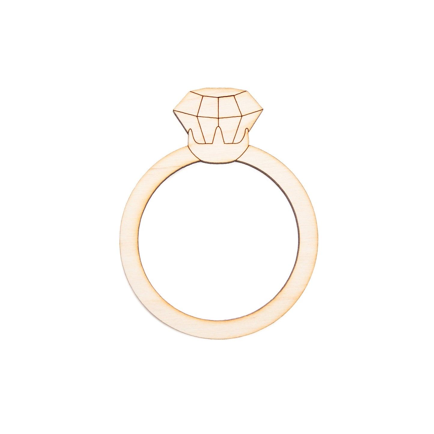 Diamond Ring Wood Cutout-Engagement Decor-Wedding Wood Accents-Various Sizes-DIY Wedding Crafts-Engagement Embellishments-Wood Ring-Bling