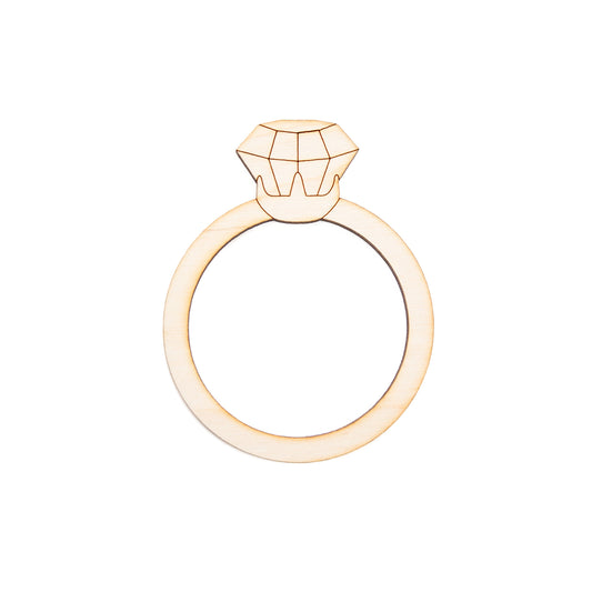 Diamond Ring Wood Cutout-Engagement Decor-Wedding Wood Accents-Various Sizes-DIY Wedding Crafts-Engagement Embellishments-Wood Ring-Bling