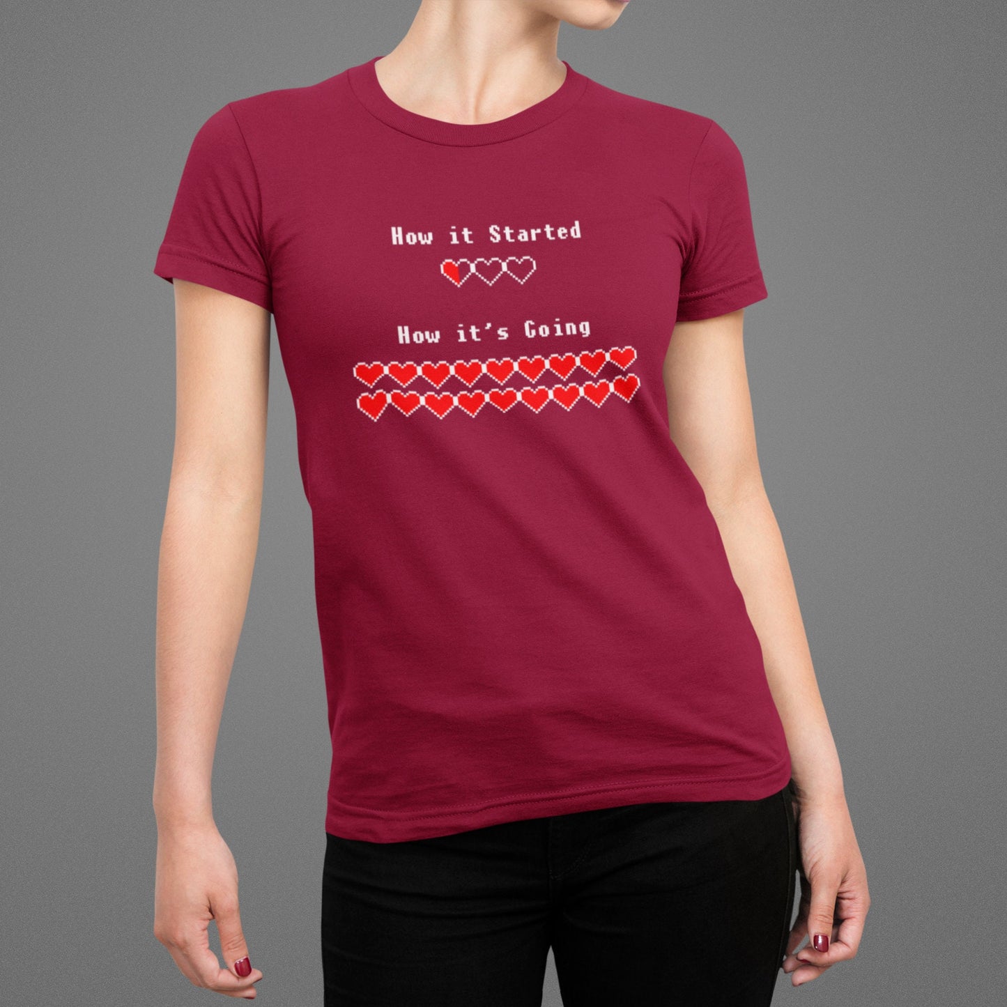 How It Started How It's Going Shirt-Women's Tee-Various Colors-Gamer Shirt-Game Fan Art-Video Game T-Shirt-Meme Art-T-Shirt Meme-Pixel Art