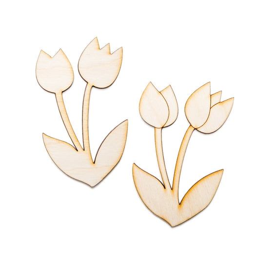 Tulips Two-Wood Cutout-Floral Wood Decor-Two Design Options-Various Sizes-DIY Crafts-Spring Decor-Spring Embellishments-Cute Tulip Flowers