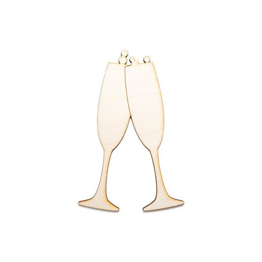 Bubbly Champagne Glass Toast-Blank Wood Cutout-Special Occasion Decor-Various Sizes-DIY Wedding Crafts-Anniversary Wood Decor-Celebrations