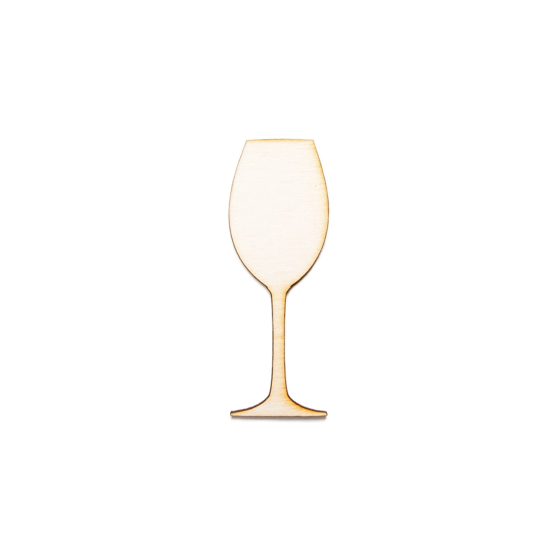 Wine Glass Blank Wood Cutout-Flat Bottom Stem-Classic Wine Glass-Vario –  Your Creatives Inc