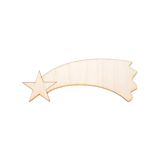 Shooting Star Blank Wood Cutout-Astrology Theme Decor-Various Sizes-Cute Shooting Star-Star Theme Wood Decor-Space Theme Decor-Star Shapes