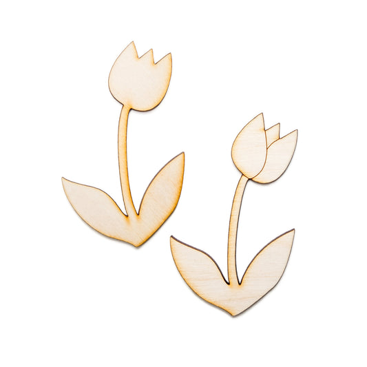 Tulip Flower-Wood Cutout-Spring Flowers Decor-Two Design Options-Various Sizes-Easter Decor-Floral Theme Wood Accents-Wooden Flowers-Tulips