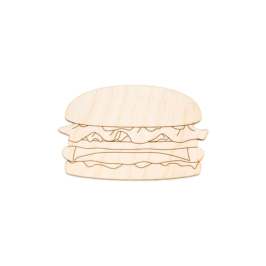 Cheeseburger Detail Wood Cutout-Fast Food Wood Decor-Various Sizes-Diner Food Theme Decor-Burger Wood Embellishments-DIY Food Crafts-Burgers