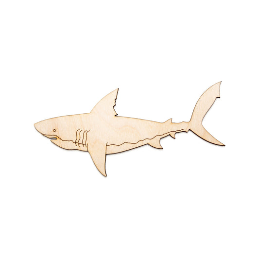 Shark-Detail Wood Cutout-Shark Wood Decor-White shark Shape-Various Sizes-Aquatic Life Decor-Ocean Predators-Shark Theme Decor-Wooden Shark