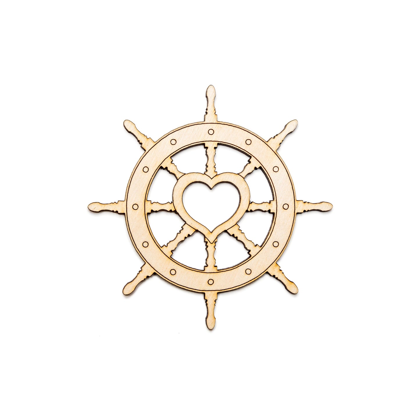 Heart Ship Wheel-Wood Cutout-Hearts & Nautical Decor-Various Sizes-Pirate Ship Wheel-DIY Crafts-Love-Heart Theme Home Decor-Heart Crafts