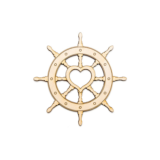 Heart Ship Wheel-Wood Cutout-Hearts & Nautical Decor-Various Sizes-Pirate Ship Wheel-DIY Crafts-Love-Heart Theme Home Decor-Heart Crafts