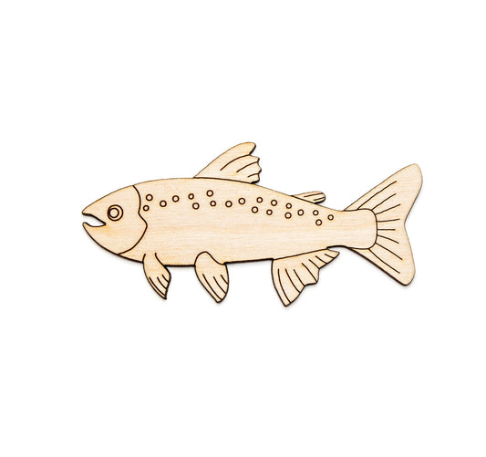 Trout Fish-Detail Wood Cutout-Ocean Fish Wood Decor-Various Sizes-Aquatic Life Theme Decor-Big Fish Cutouts-Trout Fish Decor-Fishing Theme