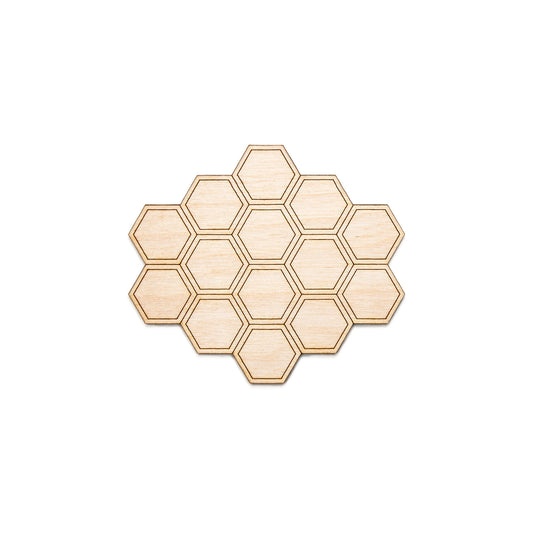 Honeycomb-Wood Cutout-Solid Line Etch-Honey Bee Theme Decor-Various Sizes-Honeycomb Wood Accents-Geometric Wood Shapes-Hexagon Shape-Bees