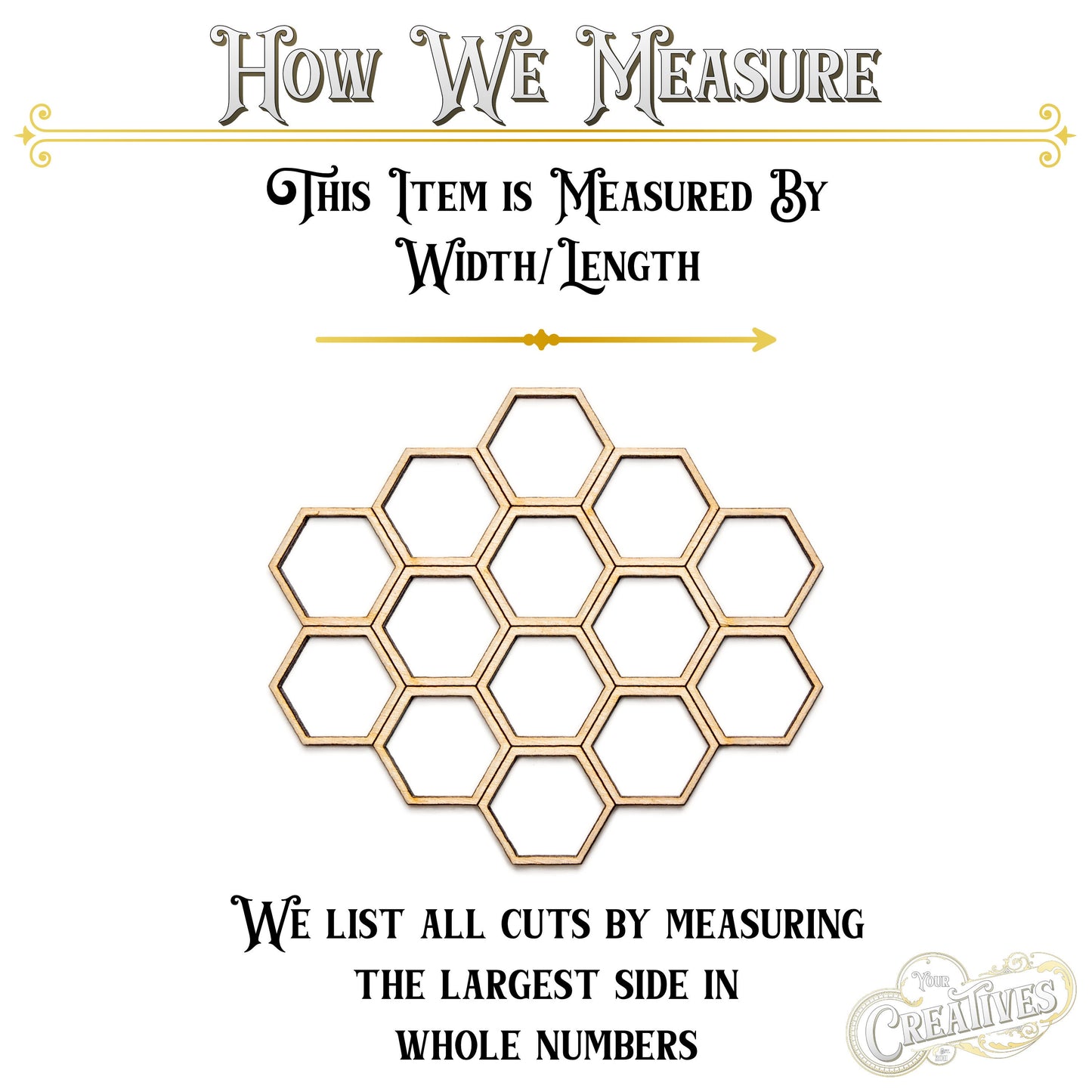 Honeycomb-Wood Cutout-Detail Cut-Honey Bee Theme Decor-Various Sizes-Honeycomb Wood Accents-Geometric Wood Shapes-Hexagon Shape-Open Combs