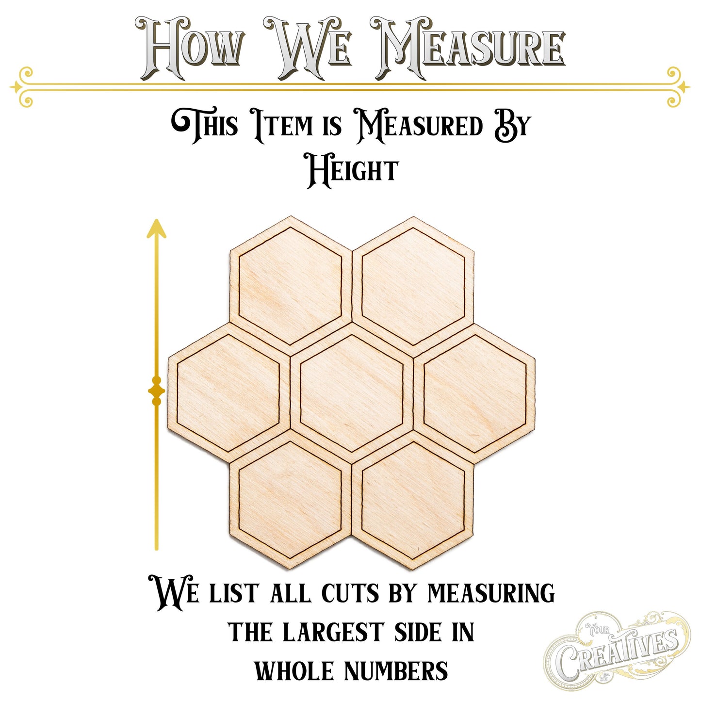 Honeycomb-Round-Wood Cutout-Solid Line Etch-Honey Bee Theme Decor-Various Sizes-Honeycomb Wood Accents-Geometric Shapes-Hexagon Shape-Bees
