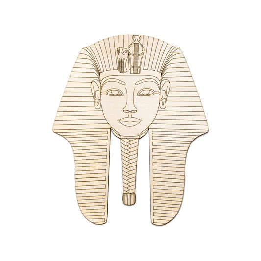 Tutankhamun Head-Full Detail Wood Cutout-Pharaoh Head-Ancient Egypt Theme Wood Decor-Various Sizes-History Decor-Egyptian Art Wood Decor