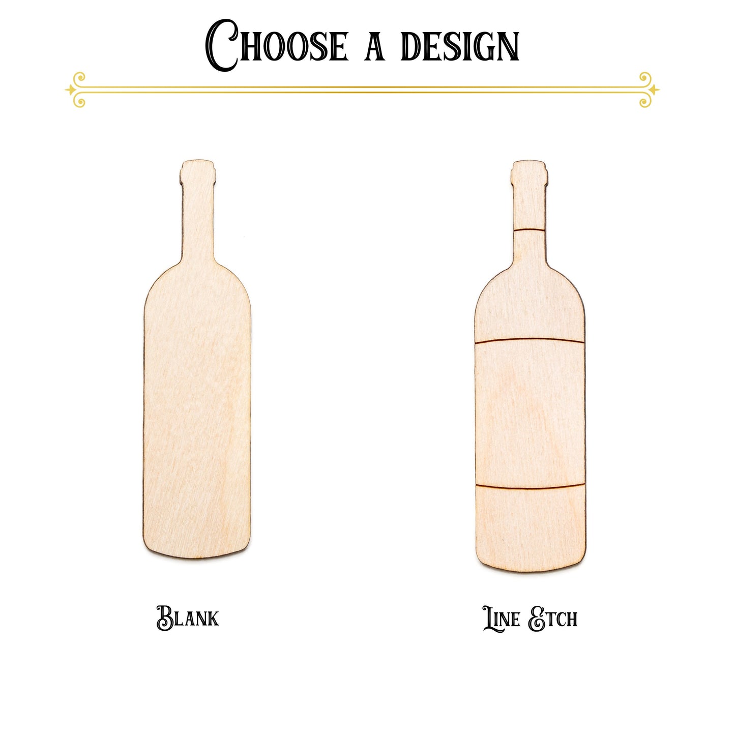 Wine Bottle-Wood Cutout-Alcohol Drink Wood Decor-Two Design Options-Various Sizes-D-Wine Theme Decor-Wine Party Drink Wood Designs-Vino