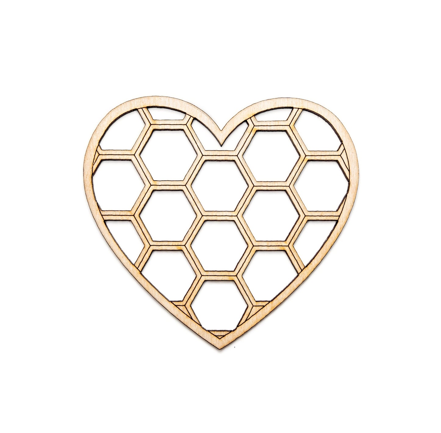 Honeycomb Heart-Detail cut-Wood Cutout-Honeycomb Theme decor-Bee Theme Wood Accents-Various Sizes-Spring Crafts And Decor-Bee Accessories