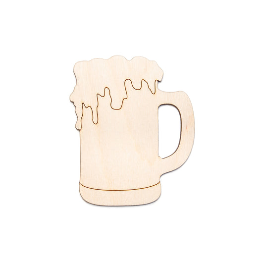 Beer Mug Foamy-Wood Cutout-Minimal Detail-Beer And Drinking Wood Decor-Party Decor-Summer Party Crafts-Bar Wood Decor-Various Sizes-DIY